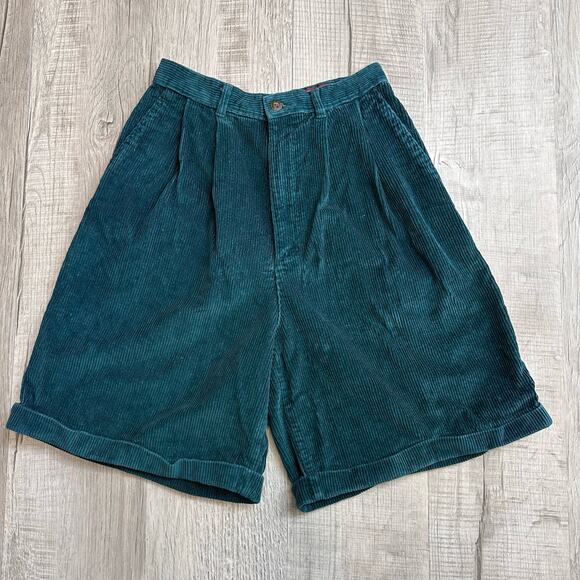 Vintage 90's OSC Green Corduroy Shorts American Eagle WMNS Sz 6 High Rise Retro - Picture 1 of 7